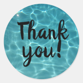 Pegatina Redonda ¡Fiesta De Piscina Gracias! 