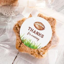 Pegatina Redonda Fiesta de primer año de fútbol por primer cumpleañ