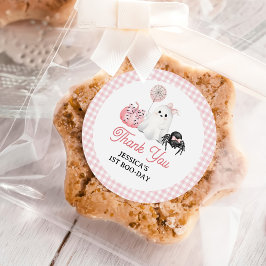 Pegatina Redonda Fiesta de primer cumpleaños de Halloween con fanta