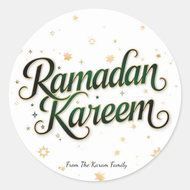 Pegatina Redonda fiesta de Ramadan Kareem (Anverso)