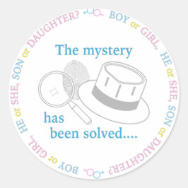 Pegatina Redonda Fiesta de Revelación de Género