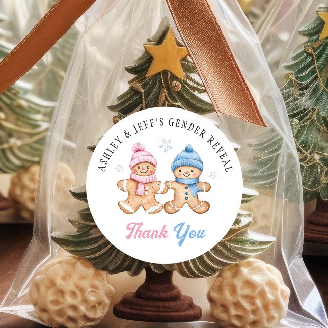 Pegatina Redonda Fiesta de Revelación de Género de Gingerbread Grac (Subido por el creador)