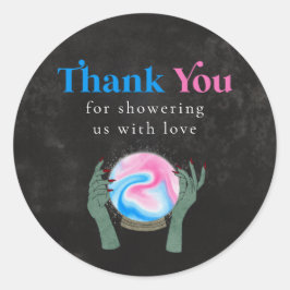 Pegatina Redonda Fiesta de Revelación de Género de Halloween