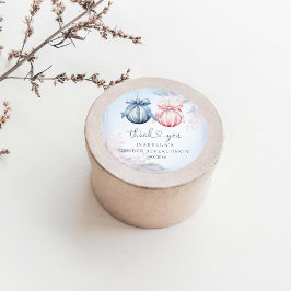 Pegatina Redonda Fiesta de revelación de género invernal