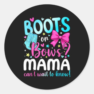 Pegatina Redonda Fiesta de Revelación de Género Te Ama Mama Botas o