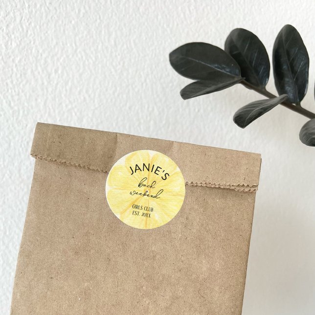 Pegatina Redonda Fiesta de Soltera del Limón de Almafi | Pin de Nov (Subido por el creador)