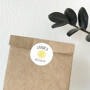 Pegatina Redonda Fiesta de Soltera en la Costa Amalfitana   Limón