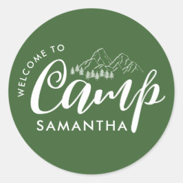 Pegatina Redonda Fiesta de Soltera Personalizada Campestre Moderno 