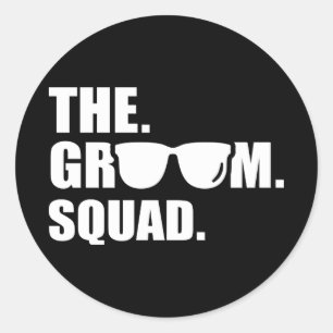 Pegatina Redonda Fiesta de soltero Groom Squad