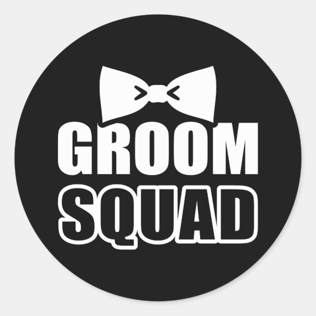 Pegatina Redonda Fiesta de solteros de Groom Squad (Anverso)