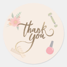 Pegatina Redonda Fiesta de Spa Gracias por el diseño