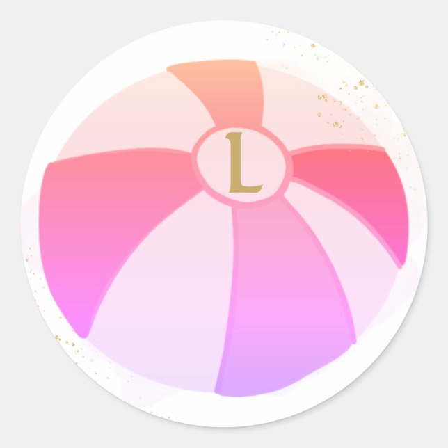 Pegatina Redonda Fiesta de Splash Pool Cumpleaños (Anverso)