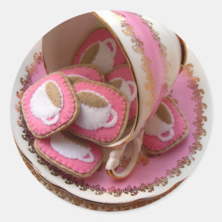 Pegatina Redonda ¡Fiesta de té!