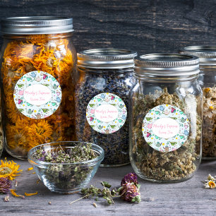 Pegatina Redonda Fiesta de Té Alto Patrón Té Personalizado