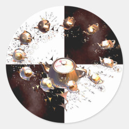 Pegatina Redonda Fiesta de Teapot