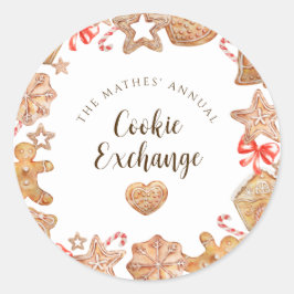 Pegatina Redonda Fiesta de vacaciones de Cookie Exchange