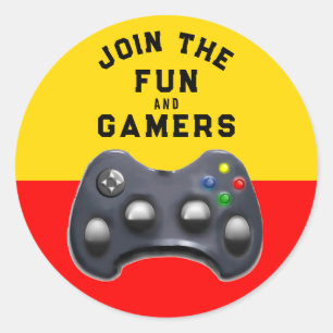 Pegatina Redonda Fiesta de videojuegos
