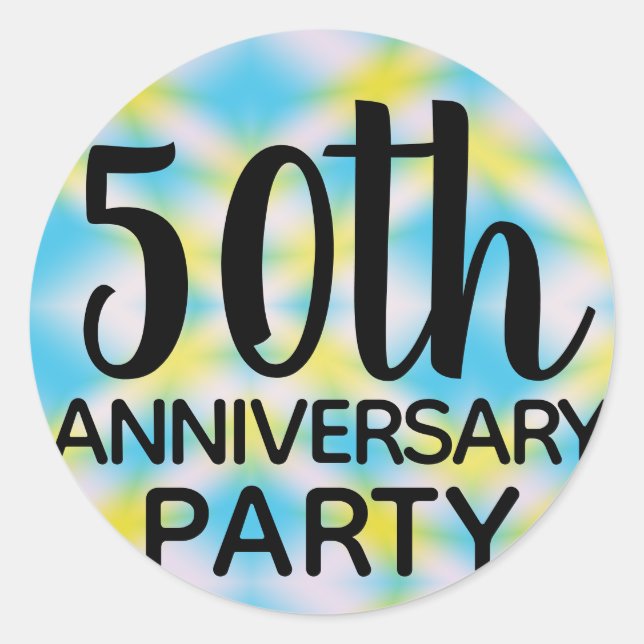 Pegatina Redonda fiesta del 50° Aniversario (Anverso)