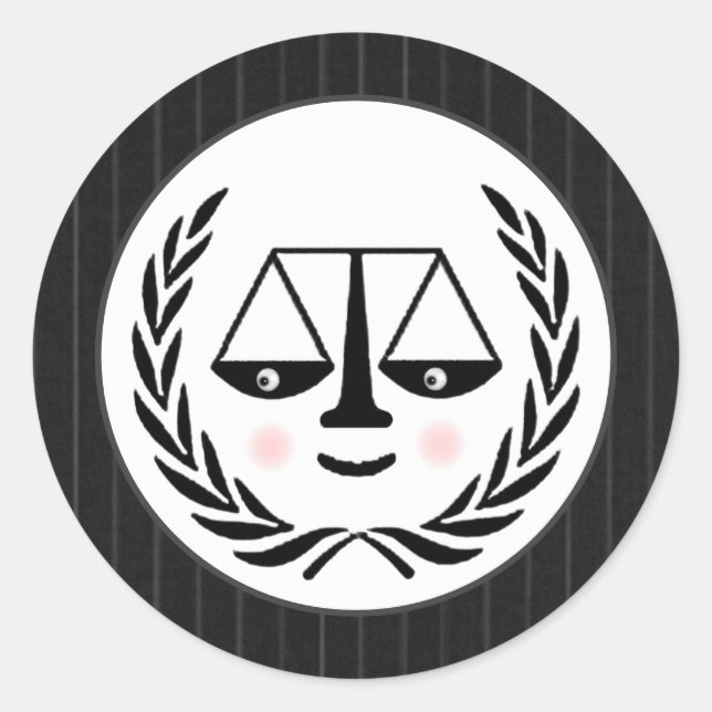 Pegatina Redonda Fiesta del abogado (Anverso)