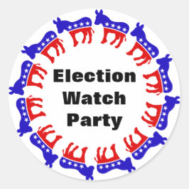 Pegatina Redonda Fiesta del Observador Electoral Demócrata