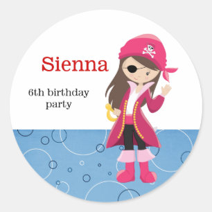 Pegatina Redonda Fiesta del pirata