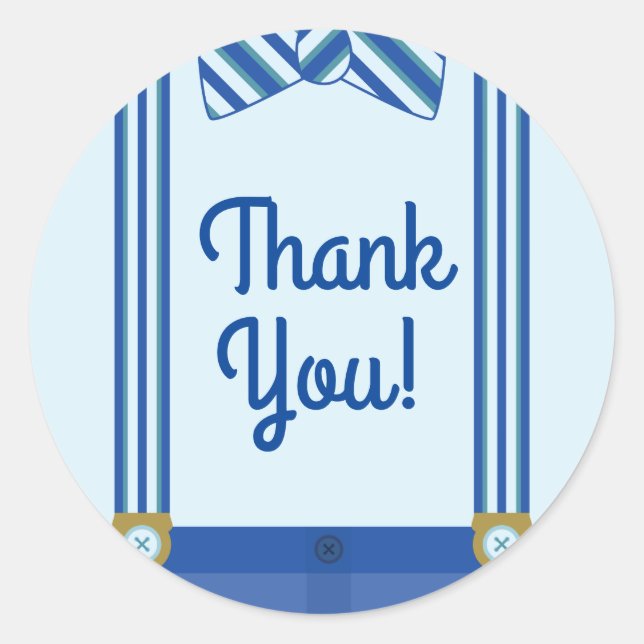 Pegatina Redonda Fiesta del primer cumpleaños de un niño pequeño (Anverso)