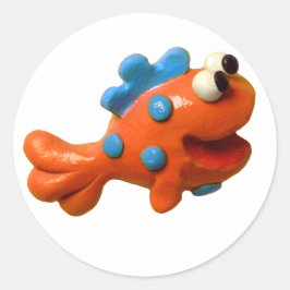 Pegatina Redonda Fiesta en la piscina fresca