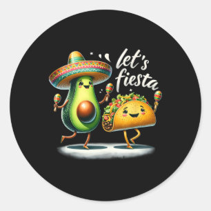 Pegatina Redonda Fiesta Escuadrón de aguacates de tacones vamos a a