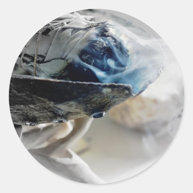 Pegatina Redonda Fiesta Esotétrico Metásico del Fuego de Saltos (Anverso)