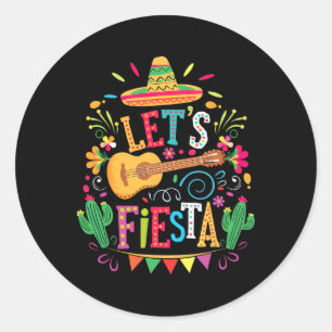 Pegatina Redonda Fiesta Familia Mexicana Fiesta Squad Cinco De M