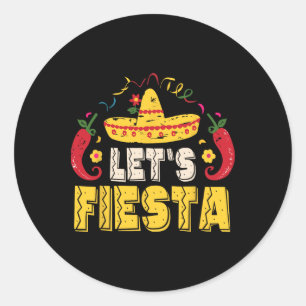 Pegatina Redonda Fiesta Funny Cinco De Mayo Mexicano