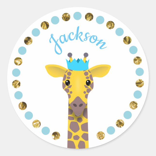 Pegatina Redonda Fiesta Giraffe (Anverso)