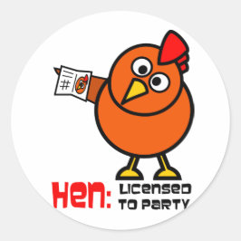 Pegatina Redonda Fiesta Hen