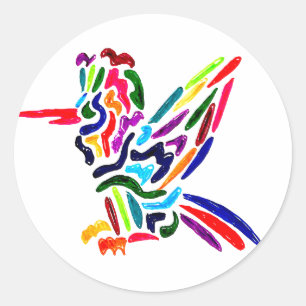 Pegatina Redonda Fiesta Hummingbird Sticker