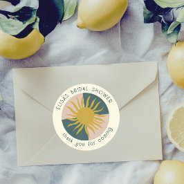 Pegatina Redonda Fiesta junto al mar Despedida de soltera Moderno L