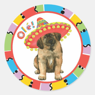 Pegatina Redonda Fiesta Leonberger