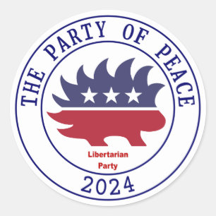 Pegatina Redonda Fiesta libertario en 2024