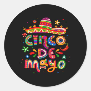 Pegatina Redonda Fiesta Mexicana Cinco De Mayo 5 De Mayo Para Mujer