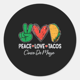 Pegatina Redonda Fiesta Mexicano de Tacos Cinco De Mayo