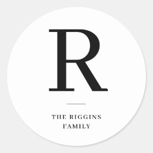 Pegatina Redonda Fiesta Modern Monogram