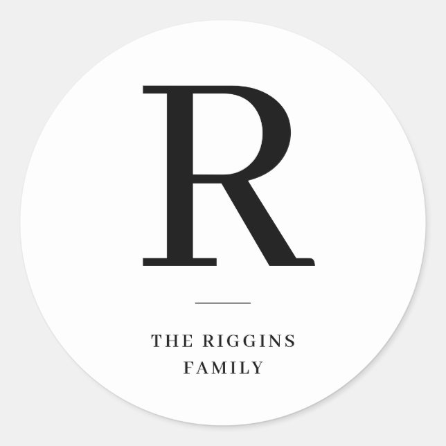 Pegatina Redonda Fiesta Modern Monogram (Anverso)