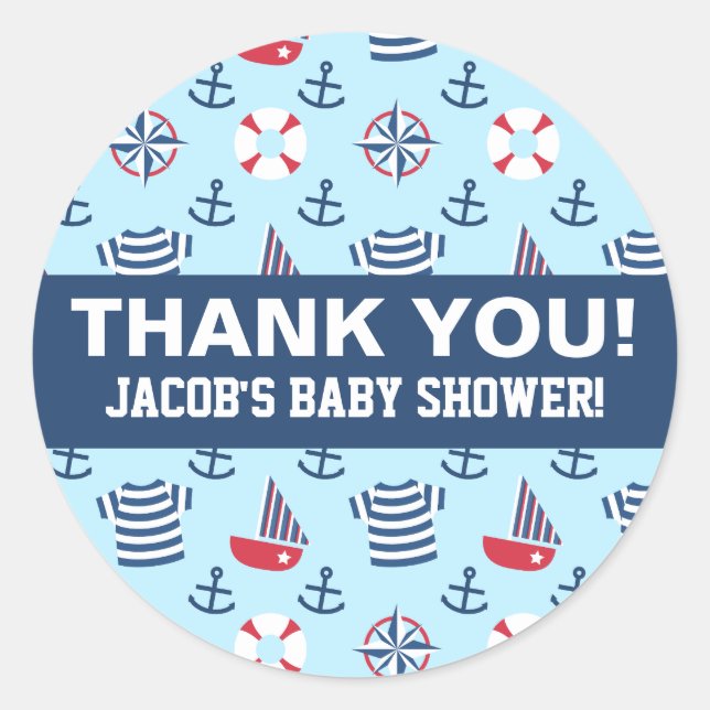 Pegatina Redonda Fiesta Náutico de Ancla de Marinera Cuta (Anverso)