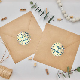 Pegatina Redonda Fiesta navideña moderna de jingle y mingle