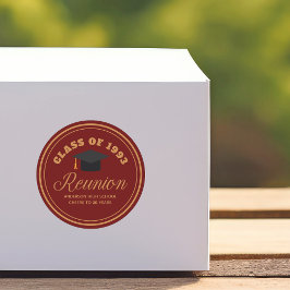 Pegatina Redonda Fiesta personalizada de Reunión de la Escuela Secu