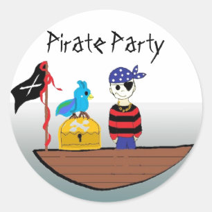 Pegatina Redonda Fiesta pirata