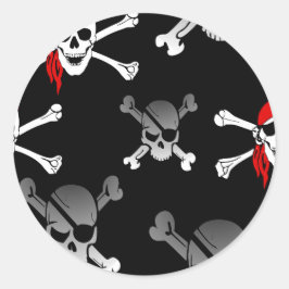 Pegatina Redonda fiesta Pirata