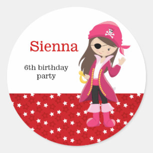 Pegatina Redonda Fiesta pirata