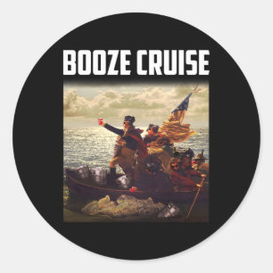 Pegatina Redonda Fiesta Político Booze Cruise Shades Y Red Cups T