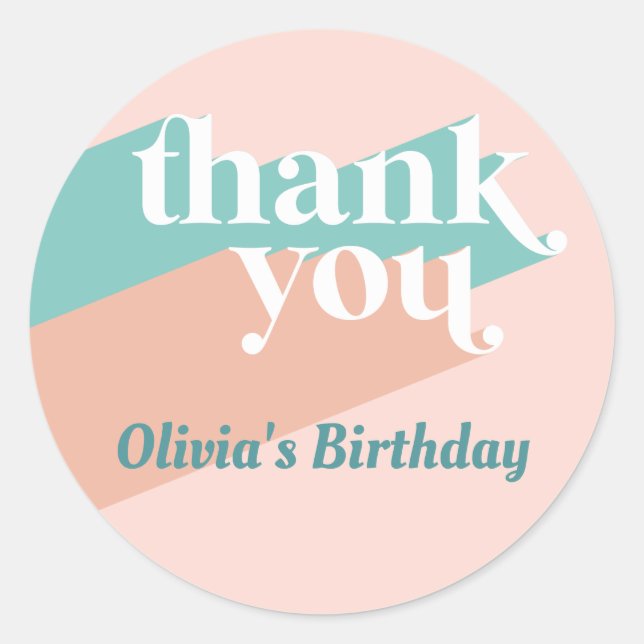 Pegatina Redonda Fiesta Retro Gracias (Anverso)