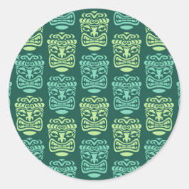 Pegatina Redonda Fiesta Retro Tiki Beach